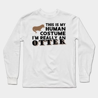 Otter costume men animal motif otter women Long Sleeve T-Shirt